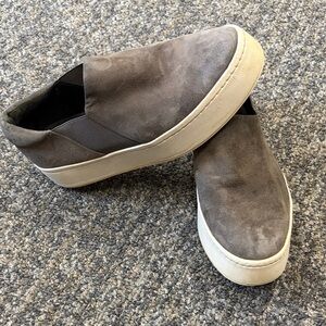 Vince Charcoal Suede Slip-On Sneakers